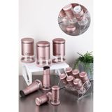 GÖNÜL 13 Parça Rose Gold Cam Baharat Takımı