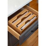GÖNÜL Bambu Üçlü Folyoluk 33x22 cm – Streç Film, Alüminyum Folyo ve Pişirme Kâğıdı Kesicili Organizer
