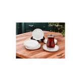 Gönül Çay Tabağı 6 Lı Porselen Beyaz&altın G4012
