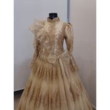 Gönül Moda Gold Dantel Kına Nişan Tesettür Kıyafeti - 38 - 40