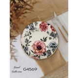 Gönül Mutfak Magnolya Çiçek Desenli Servis Tabağı 6'lı 25 cm - Belirtilmemiş - Çok Renkli
