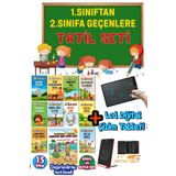 GÖNÜL YAYINCILIK 1.sınıftan 2.sınıfa geçenler için süper tatil seti ( Lcd çizim tableti hediyeli ) TAM 15 KİTAP