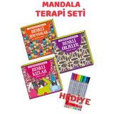 GÖNÜL YAYINCILIK Mandala Büyükler Için Boyama Seti - 3 Kitap Ve 10'lu Kalem