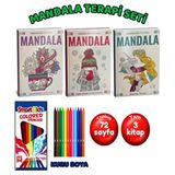 GÖNÜL YAYINCILIK Mandala Büyükler Için Boyama Seti - Adet Terapi Boyama Kitabı Kalem Seti