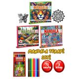 GÖNÜL YAYINCILIK Mandala Terapi Her Yaşa Uygun Boyama Seti -3 Kitap Ve Kalem Hediye