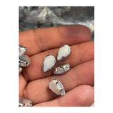 Gönülden Tasarım 1 Cm 2 Mm Kristal Beyaz Kasalı Dikme Damla Taş Boncuk 50 Adet