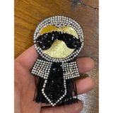 Gönülden Tasarım 10X6 cm Ütü Ile Yapışan Karl Lagerfeld Taşlı Aplike Arma Dikiş Hobi Aksesuarı