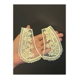 Gönülden Tasarım 10x7 Cm Nakış İşleme Güpür Krem Rengi Bebe Yaka Dikiş Aksesuarı