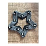 Gönülden Tasarım 11x11 Cm Zirkon Taşlı Triko Yıldız Aplike Arma Yama