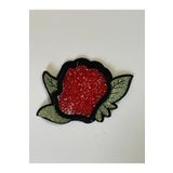 Gönülden Tasarım 11x7 Cm Gül Taşlı Ütü Ile Yapışan Nakışlı Arma Yama Aplike