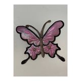 Gönülden Tasarım 13 X16 Cm Parlak Pembe Ütü Ile Yapışan Işleme Kelebek Aplik Arma Yama Aksesuar