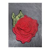 Gönülden Tasarım 16x14 Cm Kabartma Kırmızı Kat Kat Gül Aplike Arma Yama Dikiş Aksesuarı