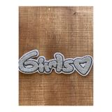 Gönülden Tasarım 24x8 Cm Girls Kalp Simli Işleme Aplike Arma Yama Dikiş Aksesuar