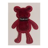 Gönülden Tasarım 25x16 Cm Boncuklu Peluş Ayı Aplike Arma Yama Aksesuar