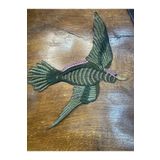 Gönülden Tasarım 33X22 cm Yeşil Haki Kuş Nakış ve Tül Işlemeli Aplike Kuş Dikiş Hobi Giyim Aksesuarı