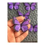 Gönülden Tasarım 6X6 CM 5 ADET KELEBEK SET ARMA DİKİŞ APLİKE Mor