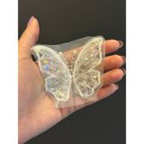 Gönülden Tasarım Boncuk Işleme Tül Kelebek Arma Dikiş Aplike 8x6 cm - Beyaz
