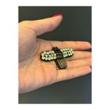 Gönülden Tasarım BONCUK TAŞ İŞLEME KELEBEK ARMA DİKİŞ APLİKE 5X3 CM