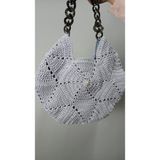 Gönülden Tasarım El Örgüsü Motifli Kadın Omuz Çanta 35X35 cm - 35 x 35 cm - Açık Mavi