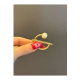 Gönülden Tasarım HALKA İNCİLİ ÇELİK BROŞ YAKA TÜRBAN İĞNESİ 5X4 CM ALTIN