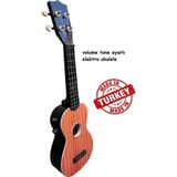 Gonzales Hawiian XU21EQ-NT Elektro Soprano Ukulele (Naturel) | Dahili Eşik Altı Manyetik Sahne ve Kayıt İçin Hazır Doğal Ahşap Do