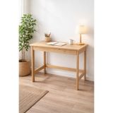 GOOB %100 Masif Çam Ahşap Çalışma Masası 50x85 cm Doğal Çam Çekmeceli Minimal Yazı Masası Ahşap Ofis Bilgisayar Masası