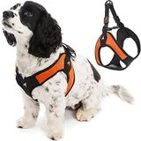 Gooby - Escape Free Easy Fit köpek koşum takımı, koşum takımlarından kaçmayı seven köpekler için küçük köpek koşum takımı, turuncu, beden L