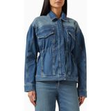 Good American Barrel Kollu Oversize Denim Ceket, Modern Şık Kadın Dış Giyim - XL - Mavi