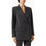 Good American Oversize Çift Düğmeli Blazer, Modern Güç-Şık Kadın Ceket - XL - Koyu Gri