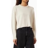 Good American Oversize Crewneck Triko, Rahat-Modern Şık Kadın Kazak - Krem - XS