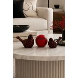 Good Day Dekoratif Kuş Biblo Seti 3’lü – Modern Siyah & Kırmızı Salon Konsol Masa Üstü Ev Dekorasyonu