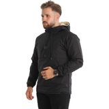 Good Fashion Dar Kesim Içi Kürklü Kanguru Cep Erkek Yağmurluk Mont - Black - Siyah - 2XL