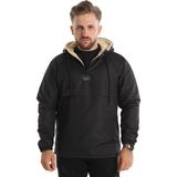 Good Fashion Dar Kesim Içi Kürklü Kanguru Cep Erkek Yağmurluk Mont - Black - Siyah