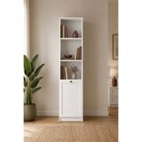GOOD NİGHT Goodnight Home Alya Kitaplık 40x173x31 cm Beyaz 5 Raflı Modern Tasarım