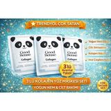 Good Sense 3’lü Panda Kolajen Kağıt Yüz Maskesi Yoğun Nemlendirici Anti Aging Cilt Bakım Seti