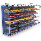 Good Sign Pleksi Kapak 48 Araçlık 1/64 Hotwheels, Matchbox Uyumlu Hobi Oyuncak Araba Rafı Koleksiyon Model Araba Garajı - Mavi