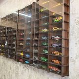 Good Sign Pleksi Kapaklı 1/64 Ölçek 100 Araç Hotwheels Matchbox Uyumlu Model Oyuncak Araba Rafı,vitrini - Ceviz