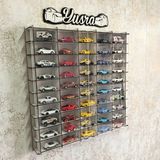 Good Sign Pleksi Kapaklı 1/64 Ölçek 50ARAÇ Hotwheels Matchbox Metal Araç Uyumlu Model Oyuncak Araba Rafı - Beyaz