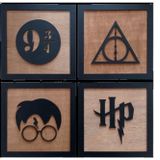 Good Time Dörtlü Set Kahverengi Harry Potter Dekoratif Tablo