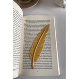 Good To Glow Altın Tüy Kuş Tüyü Kalem Görünümlü Vintage Kitap Ayracı