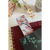 Good To Glow Sakura Çiçekleri Fuji Dağı Manzaralı Kabartmalı Kitap Ayracı - Japon Sanatı Tasarım Dekor