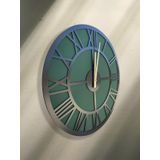 goodtime Yaprak Yeşil Roma Dekoratif Duvar Saati 50x50 Cm,Salon Saati,Oturma Odası Saati,El Yapımı Saat
