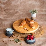 Goodwood Ahşap Yuvarlak Pasta Sunum Servis Tabağı 29 cm Kayın Ağacından El Yapımı Zarif Tasarım