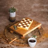 Goodwood Risus Top Ayaklı 17X25 cm Ahşap Dikdörtgen Pasta Sunum Servis Tabağı - 17 x 25 cm