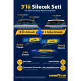 Goodyear Dacia Duster 2018-2024 Uyumlu Ön Arka 3'Lü Muz Silecek Seti (600 Mm 450 Mm 350 Mm)