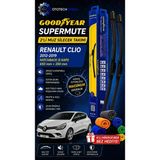 Goodyear Renault Clio Supermute 2'li Muz Silecek Takımı 2012-2019 Hatchback (5 Kapı) (650MM+350MM)-6'LI Mikro Fiber Bez Hediye