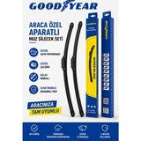 Goodyear Renault Fluence 2021 Uyumlu Aparatlı Muz Silecek Seti 600MM + 400MM - Siyah