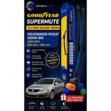 Goodyear Volkswagen Passat Supermute 2'li Muz Silecek Takımı 2005-2012 Sedan (600MM+480MM)-6'LI Mikro Fiber Bez Hediye
