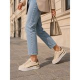 Goodyer Kadın Bej Leopar Detaylı Günlük/casual Sneakers Spor Ayakkabı