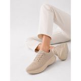 Goodyer Ünisex Bej Hava Alabilen Rahat Esnek Triko Spor Sneakers Ayakkabı